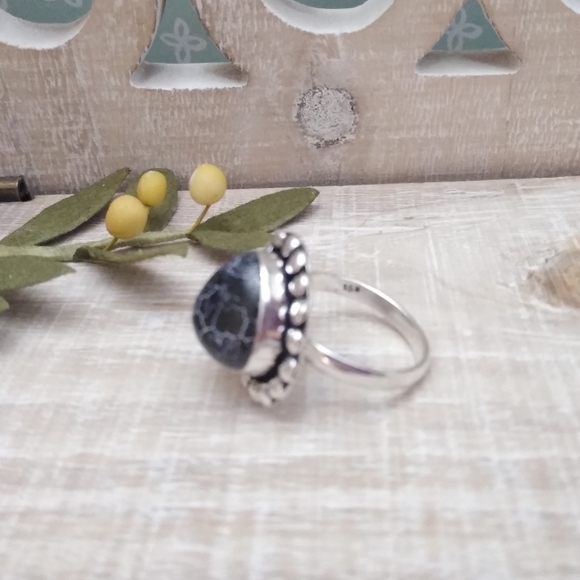 2 RING SET SILVER-STONE RINGS NWOT - Picture 6 of 10